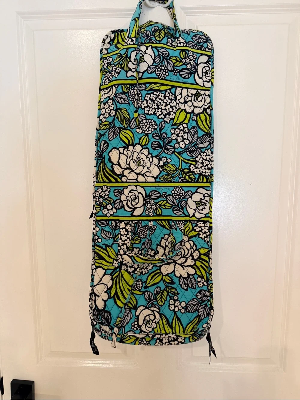 Vera Bradley Teal Floral Quilted Hanging Jewelry Organizer